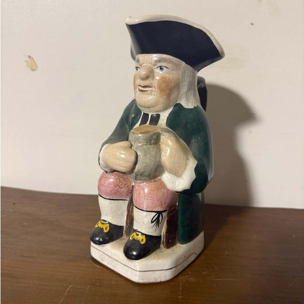 Vintage Toby Jug Traditional English Character Pitcher Gentleman Tricorn Hat